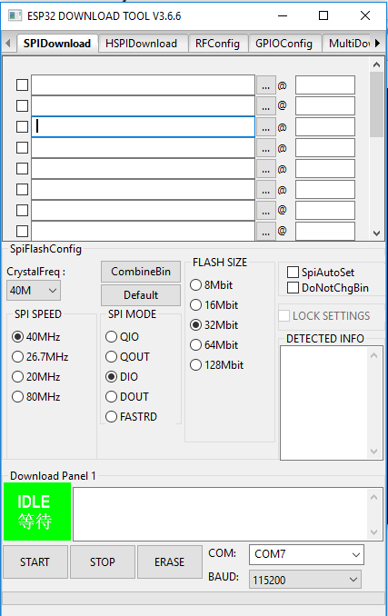 Export Of Binary Firmware Files For ESP32 Download Tool.