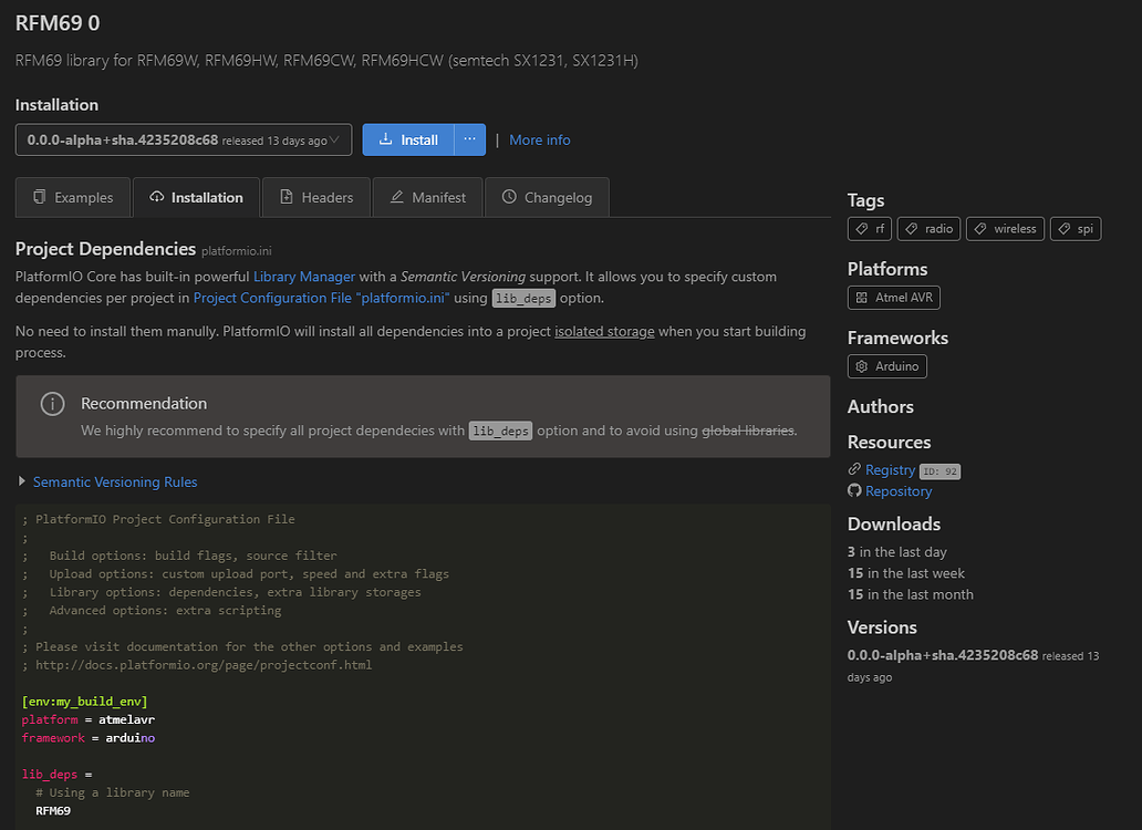 Library version/revision identification issue - Libraries - PlatformIO ...