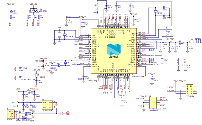 nordic-nrf52840-usb-dongle-schematic