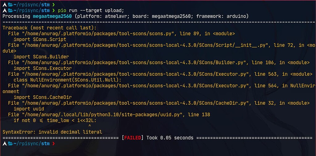 Python Error While Running `pio Run Target Upload` Platformio Core Platformio Community 7845