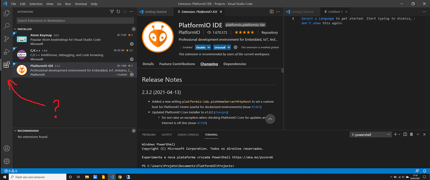 PlatformIO Icon not show in my VStudio IDE PlatformIO IDE PlatformIO Community
