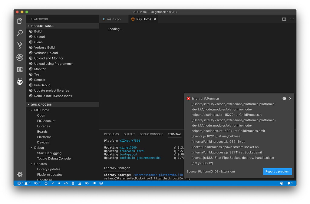 Cant Open Pio Home Platformio Home Platformio Community 6887