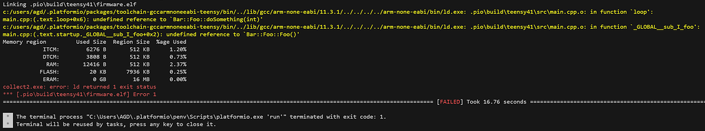 Linker error: undefined reference (reproducible) - PlatformIO Community