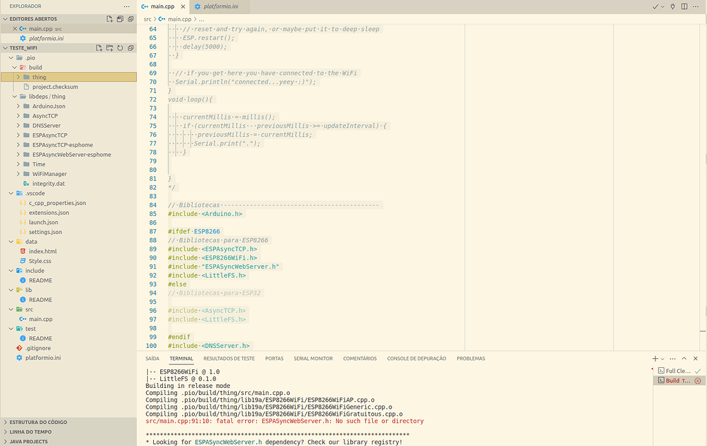 fatal error espasyncwebserver.h no such file or directory