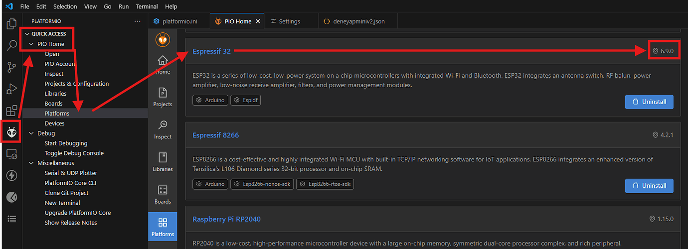 Updating espressif32 version - PlatformIO Community