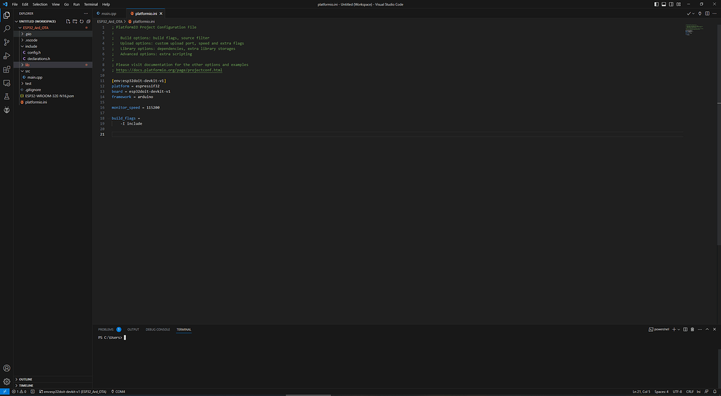 PlatformIO taskbar suddenly not showing - PlatformIO IDE - PlatformIO ...