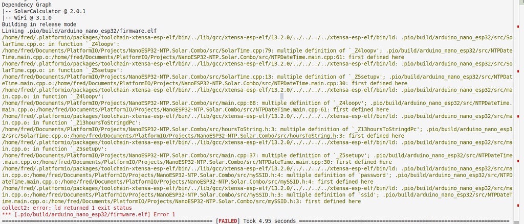 Sudden compile errors on a sketch - espressif32 - PlatformIO Community