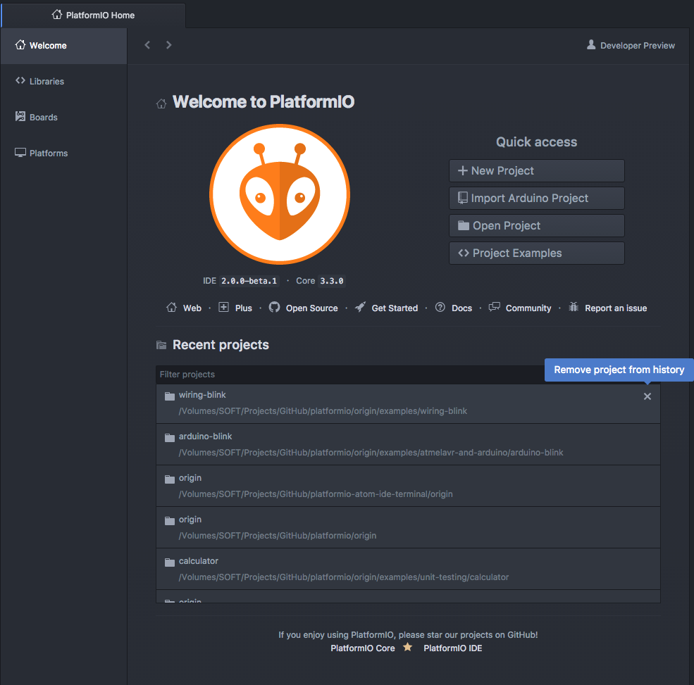 PlatformIO IDE 2.0 Public Beta and PIO Core 3.3 Announcements