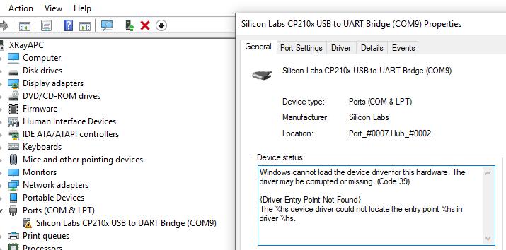 silicon labs cp210x usb to uart bridge not working mac